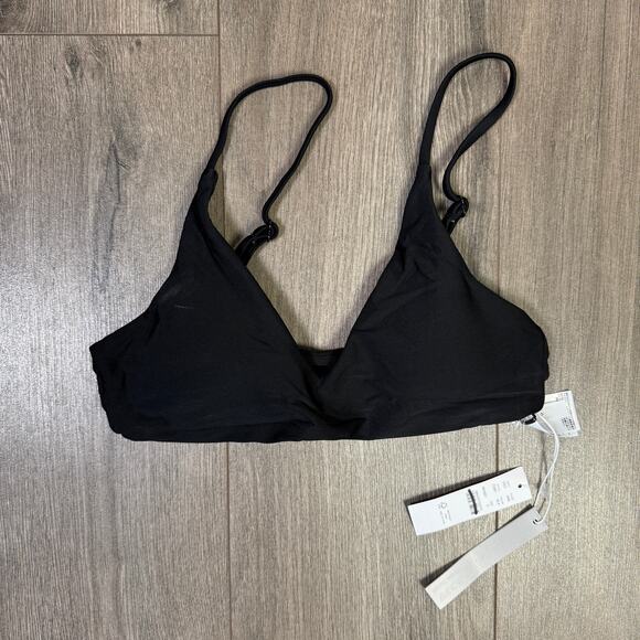 J.Crew Classic Sculpt Lana Bikini Top SZ S Black V-Neck Removable Pad Adjustable - Picture 4 of 9